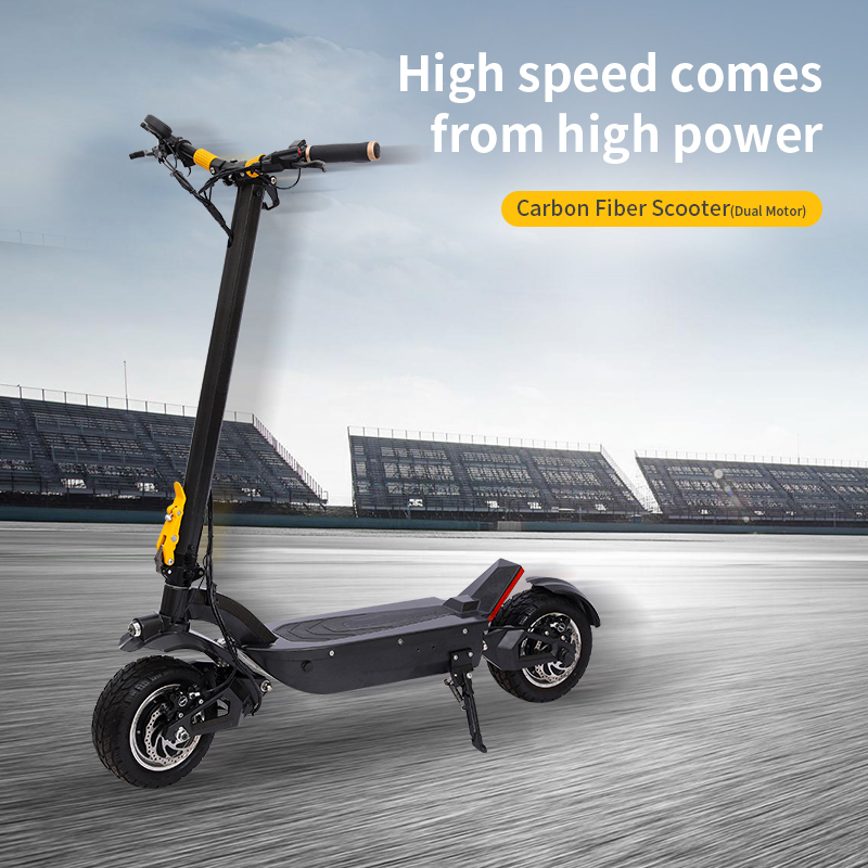 High speed comes from high power carbon fiber scooter (Dual motor)